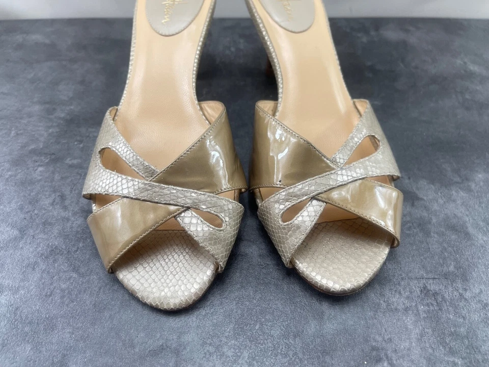 Zapatos para mujer Cole Haan Air Nora dorados beige 10B estampado de serpiente tacones sandalias Foto 4 de 4