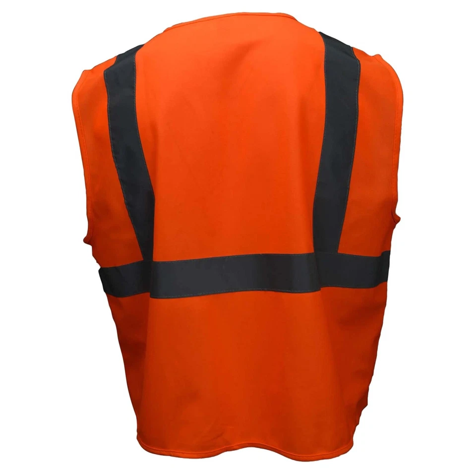 HI VIS ORG CLASS 2 HIGH VISIBILITY REFLECTIVE ROAD WORK CONSTRUCTION SAFETY VEST - Image 4 of 4