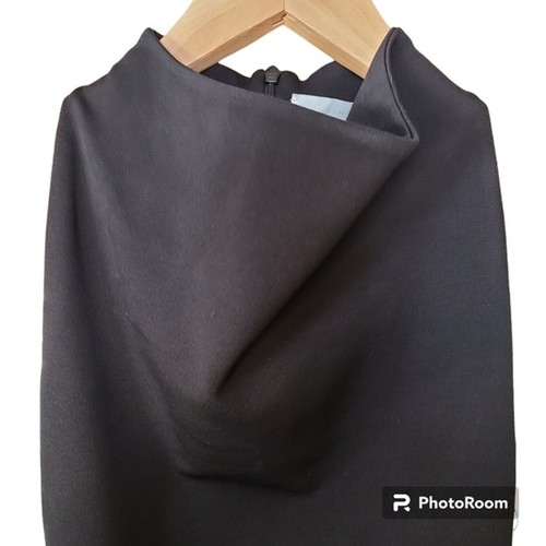 Body MAXIMILIAN DAVIS Talla 8 Negro Escote Embudo Sin Mangas Flecos de Seda - Imagen 12 de 17