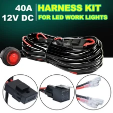 One-To-Two Wiring Harness LED Light Bar 40Amp Relay Fuse ON-Off Switch Fog Pods