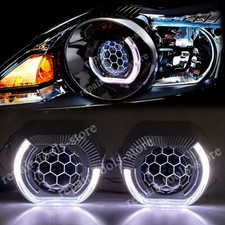2.5 8.0 Bi Xenon Projector Blue Honeycomb Lens Led Angel Eye Headlight Retrofit 2.5 8.0 Bi Xenon Projector Blue Honeycomb Lens Led Angel Eye Headlight Retrofit