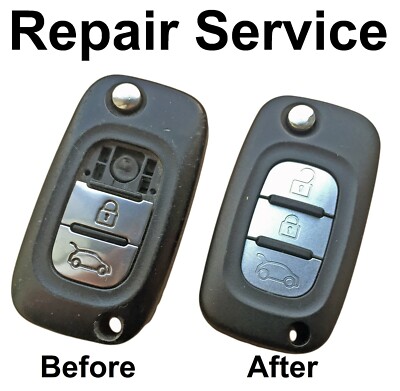 Reparaturservice für Renault Clio Kangoo Megane Modus 3 Tasten Klappschlüssel Refurb Fix