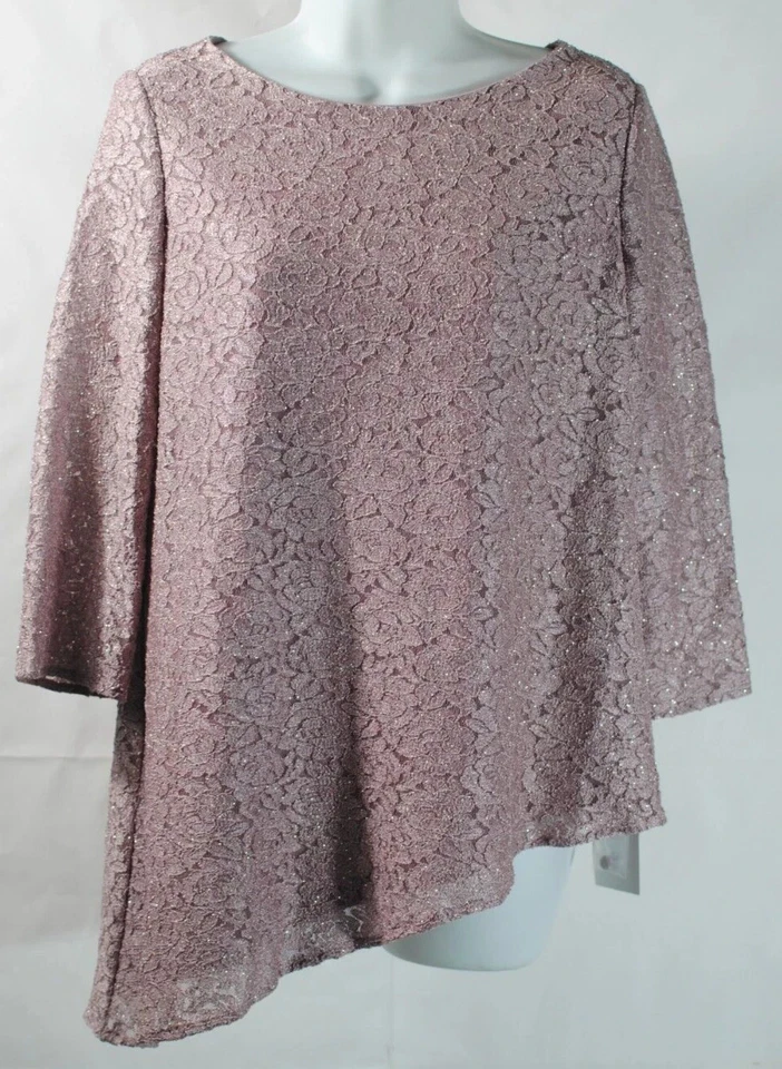 OLEG CASSINI Madre de la Novia Jersey Pantalón Asimétrico Brillo Top Talla 6 Foto 2 de 4