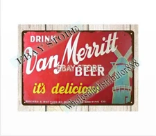discount wall home tavern  Van Merritt Beer Burlington WI metal tin sign