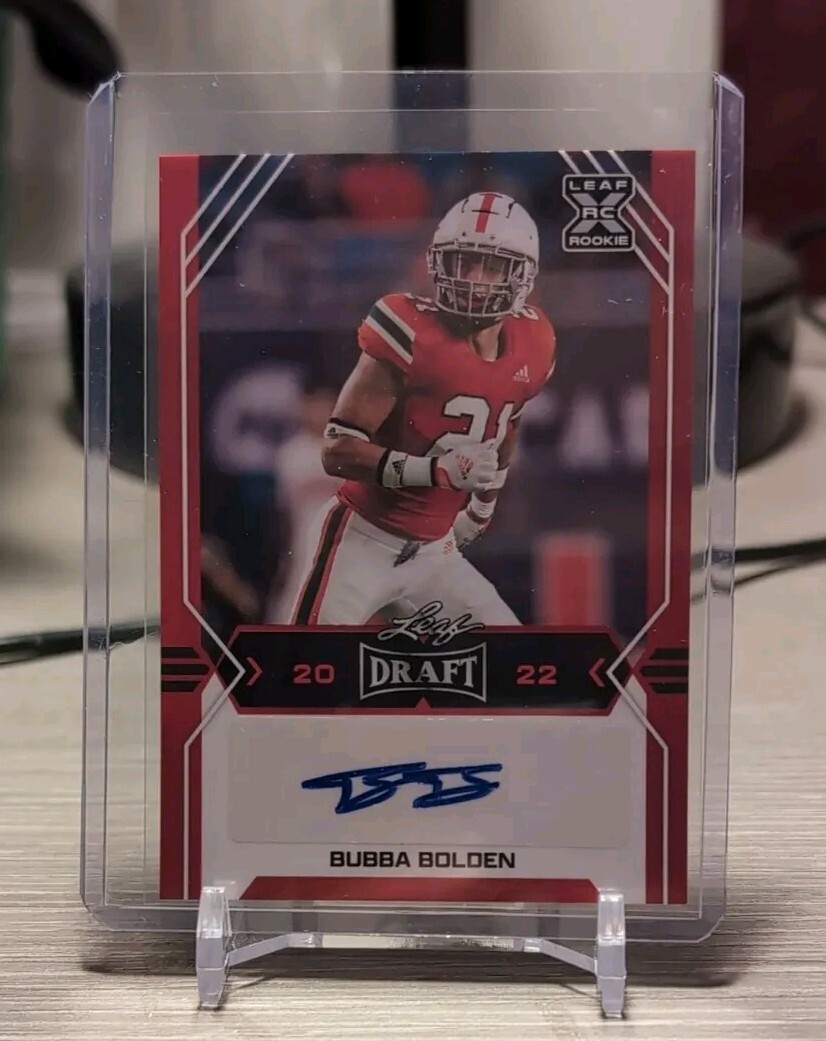 2022 Leaf Draft - Autographs Red #BA-BB1 Bubba Bolden (AU, RC)