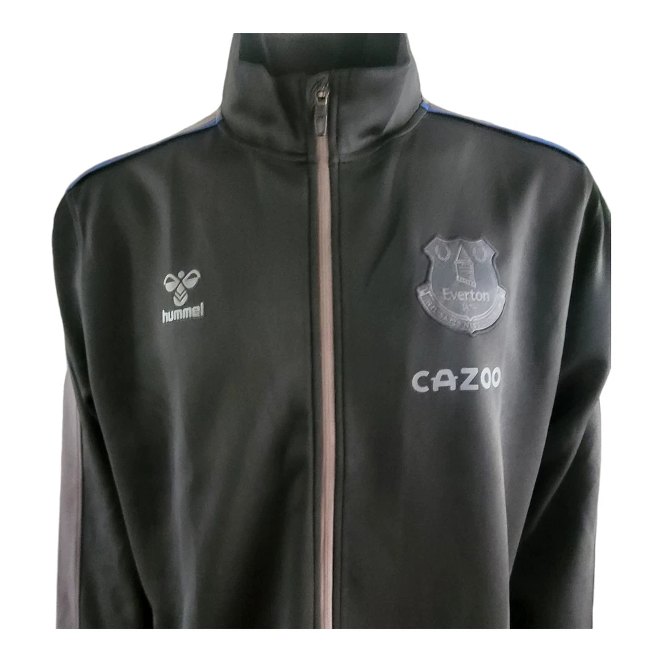 Chaqueta deportiva Everton FC Hummel cremallera completa para hombre XXL negra/gris nueva con etiquetas Foto 2 de 4