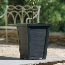 Image of Stewart Garden 31cm Taper Low Planter - Anthracite 31x42cm