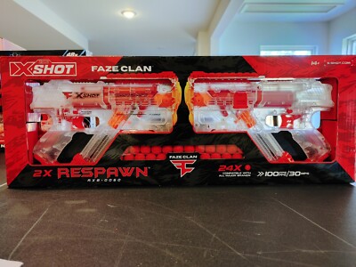 X-Shot Faze Clan Respawn 2 Pack with 24 Dart Balls! Dart Game 100fps ZURU