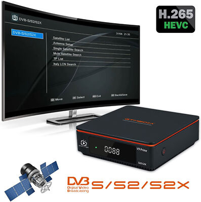 GTMEDIA Sat Receiver Full HD DVB-S2/S2X Satelliten TV Box H.265 PVR Mediaplayer 
