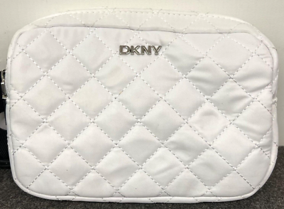 DKNY WOMENS OPTIC WHITE QUILTED BELT FANNY PACK CROSSBODY 