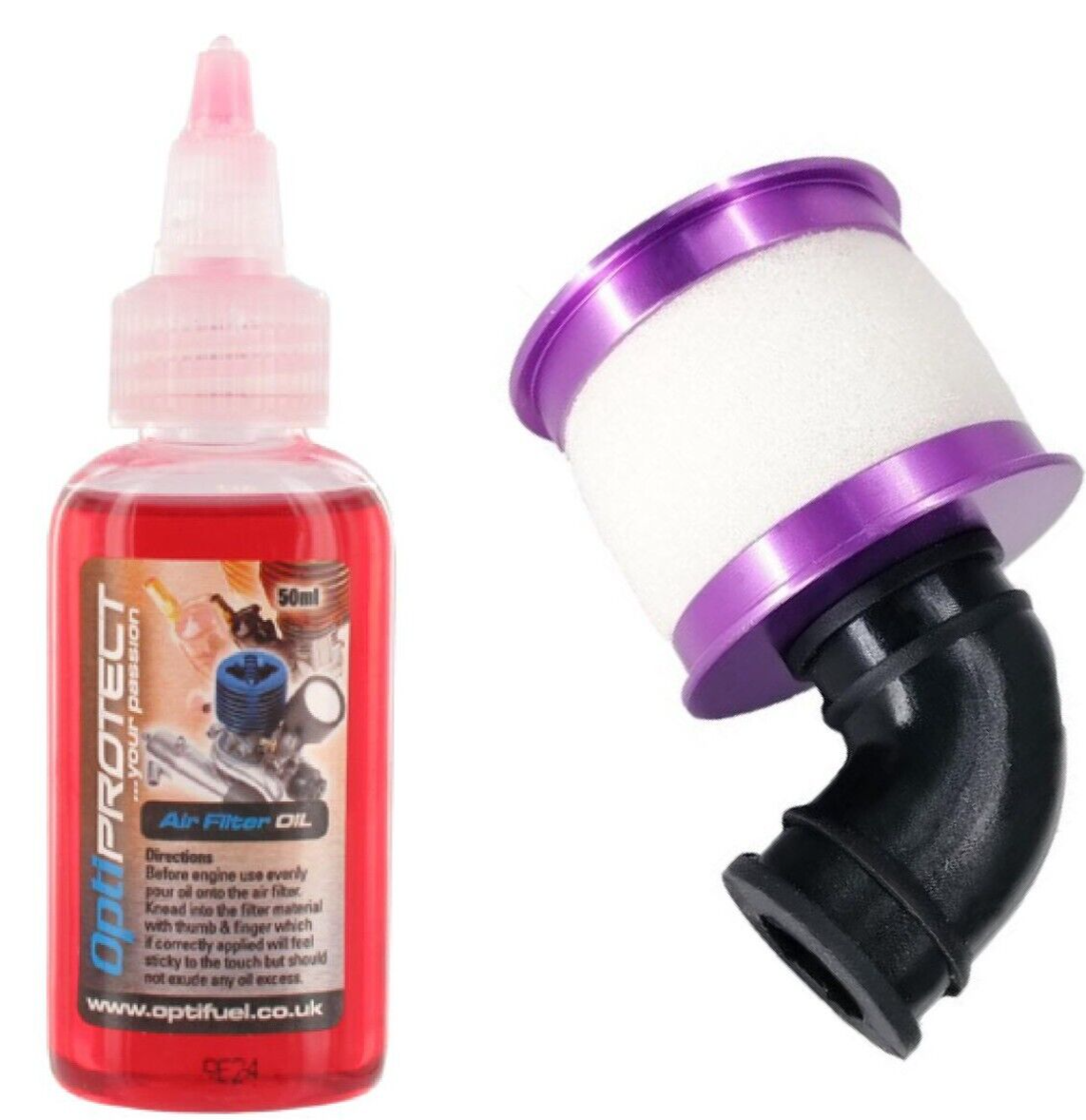 RC Nitro engine 1/10th Purple metal aluminium extra fine foam air