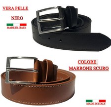 Belt MEN / women belt genuine leather BLACK / dark brown 4cm wide