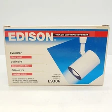 Vintage Edison Track Lighting System Cylinder White Black Baffle E9306