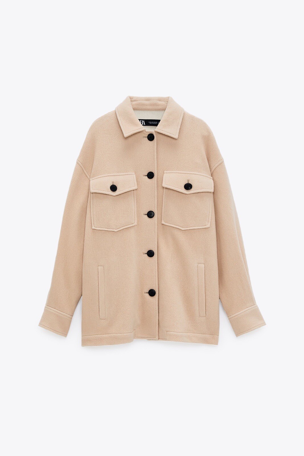 BNWT ZARA XS BEIGE OVERSHIRT/SHACKET WITH POCKETS SOLD OUT image 2