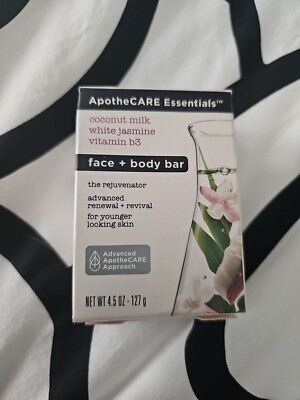ApotheCARE Essentials Face + Body Bar, Coconut Milk White Jasmine 4.5oz 