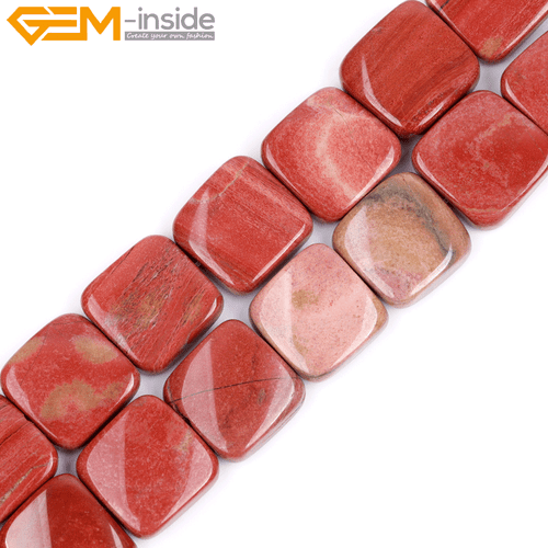 Square Diagonal Twist Assorted Colors Beads Jewelry Making 16mm Natural Stone - Picture 20 of 46