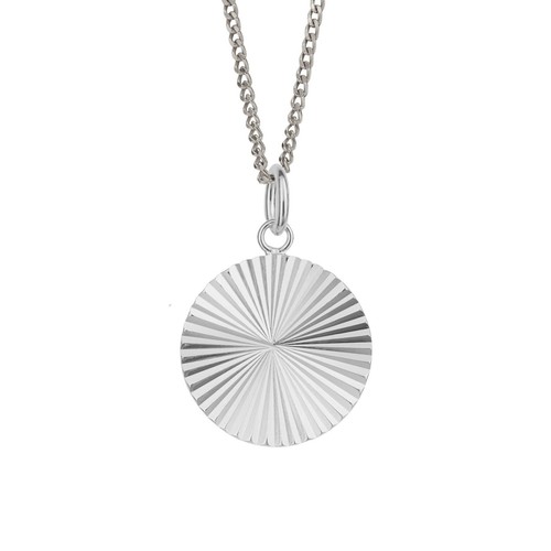 Pendentif pavé de diamants en argent sterling, bijoux fantaisie disque - France