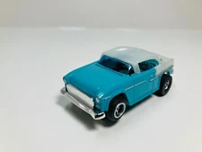 DASH ~ AFX ~ '55 CHEVY ~ slot car ~  White/Turquoise  AW Chas, AURORA, T-JET NEW
