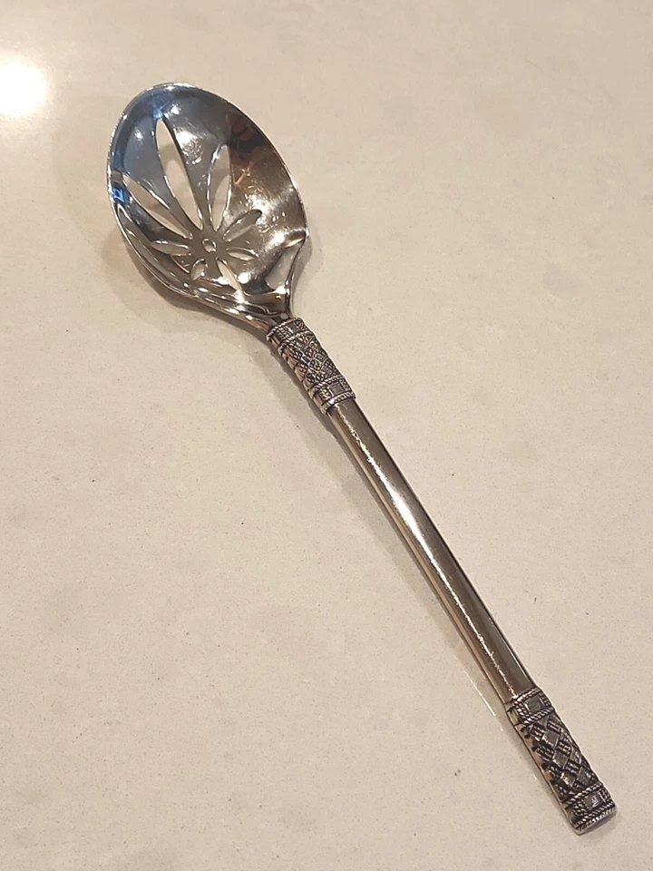 Wallace Sterling GOLDEN AEGEAN WEAVE (1970) Pierced BON BON / NUT SPOON-No Mono - Image 2 of 4