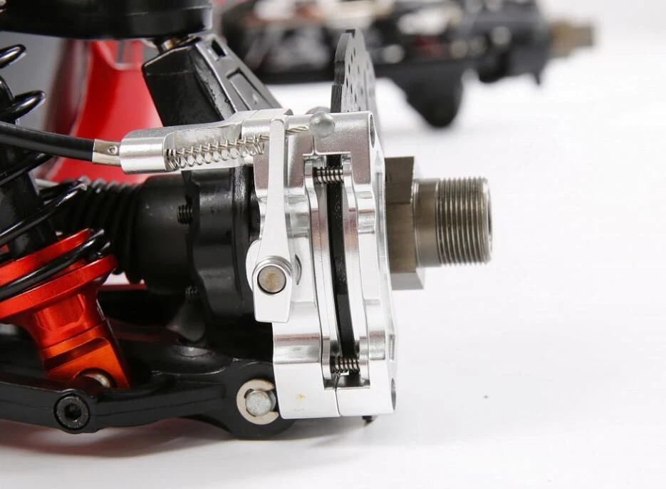 Silver CNC rear wheel wire brake kit for 1/5 hpi rovan km baja 5b RC CAR parts - Image 3 of 4