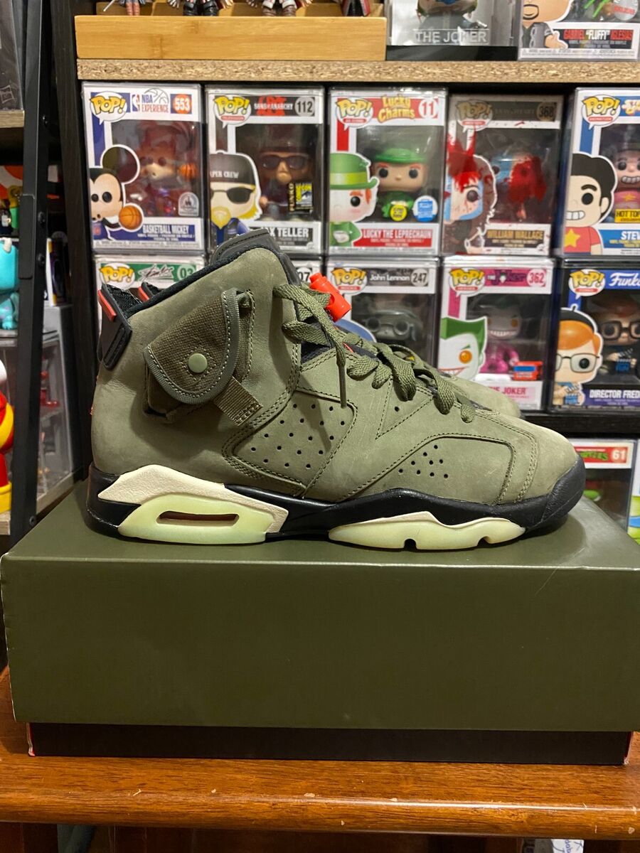 Nike Air Jordan 6 Retro Travis Scott Olive Sz 7 2019 GITD Nike Air Jordan 6 Retro Travis Scott Olive Sz 7 2019 GITD