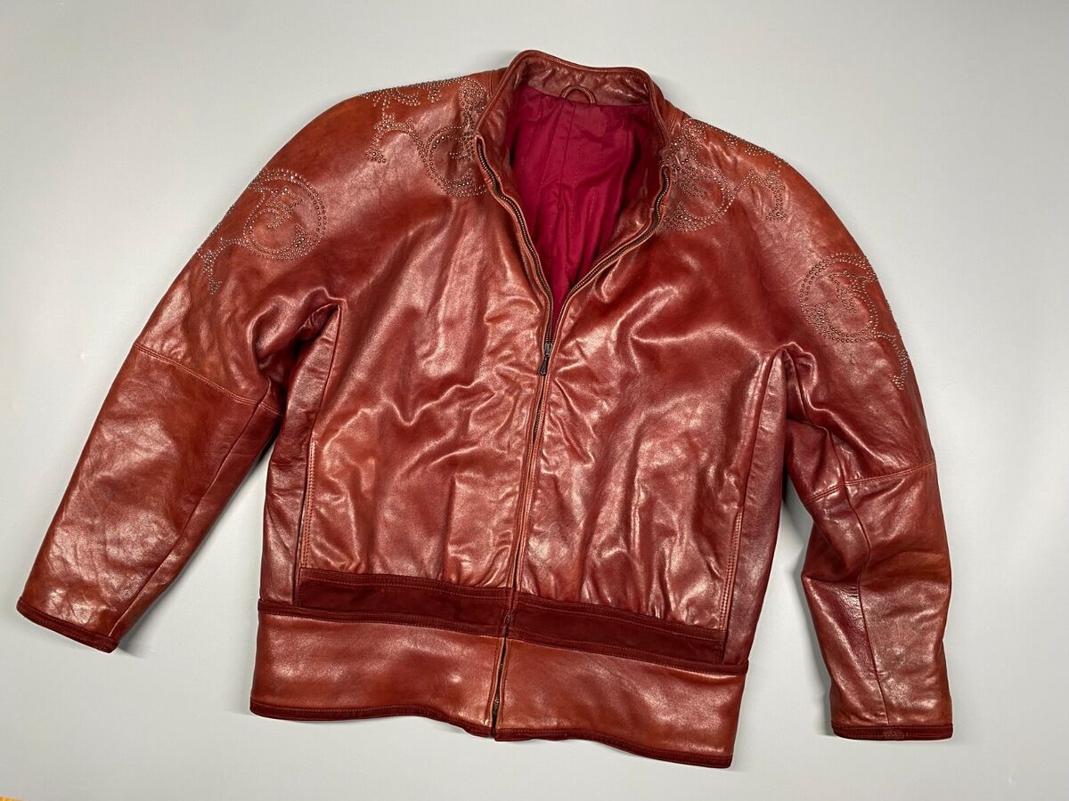 Vintage RARE 80's Gianni Versace Burgundy Studded Jacket Vintage RARE 80's Gianni Versace Burgundy Studded Jacket