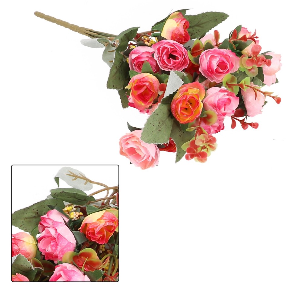 Artificial Floral Decor Silk Rose Bunch for Wedding Party and Grave