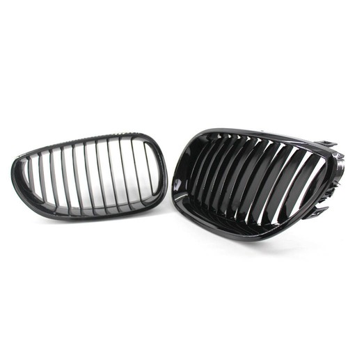 Front Kidney Grill Grille Gloss Black For BMW E60 E61 5 Series M5 2003-2010 UO