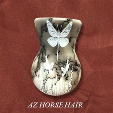 Butterfly Navajo Etched Horse Hair Pottery By Artist Yellowhorse made in USA