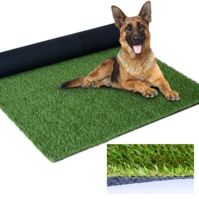3 x 20 FT 0.8'' Artificial Grass Turf Fake Outdoor Grass Carpet w/ Drainage Holes