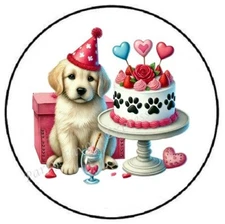 BIRTHDAY DOG VALENTINES DAY ENVELOPE SEALS LABELS STICKERS PARTY FAVORS