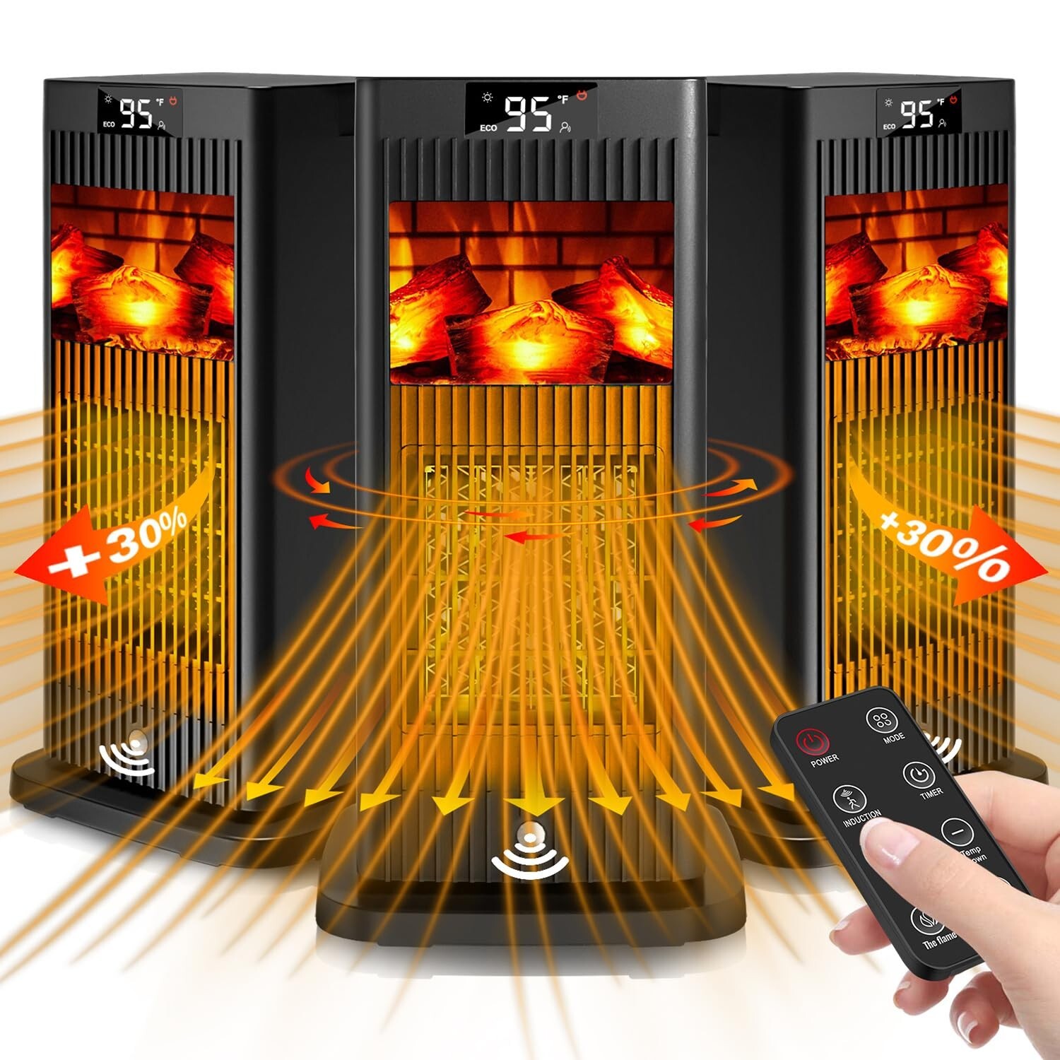 2024 Compact Oscillating Space Heater for Indoor Use with Quiet Heating & Safety Features-image