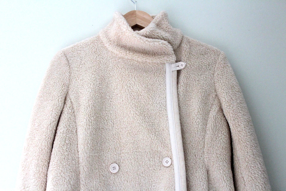 NWT Standard James Perse Faux Shearling Natural White Cozy Jacket Coat 3 L $475 - Image 4 of 4