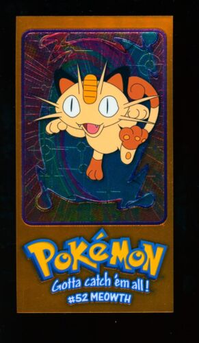 1999 Topps Chrome Pokemon 5 of 5 Meowth Jumbo Card LP - Picture 1 of 2