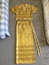 Beautiful Thai Traditional Costume, Gold-Colored, size M