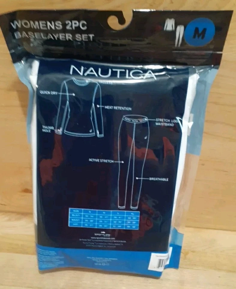 1PK: NAUTICA BASELAYER SET Adlt M WHITE DriFusion Tech Light/Stretch Breathable  - Image 2 of 2