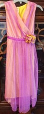 Free Shipping. Child's size Medium Dress.  Hot pink and yellow.  Worn once.  