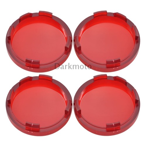 4x Motorcycle Red Turn Signal Light Lens Cover Cap For Harley Sportster 883 1200 - Picture 10 of 12