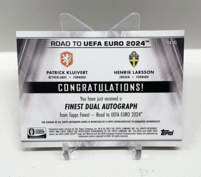 2023 PATRICK KLUIVERT HENRIK LARSSON #'d /50 Topps Finest