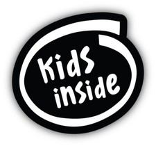 Kids Inside Baby Child On Board Black Vinyl Car Bumper Sticker Decal