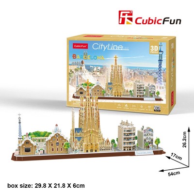 CubicFun 3D Puzzle BARCELONA CITY LINE 186 pieces - MC256H