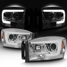 LED Bar Projector Chrome Headlights lamps For 2006-2009 Dodge Ram 1500/2500/3500