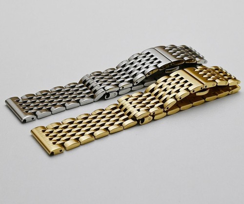 Metal Butterfly Clasp Watchband Stainless Durable Steel Strap Curved Bracelet - Picture 7 of 15
