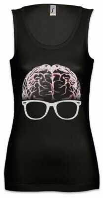 Nerd Brain Damen Tank Top Fun Gehirn Brille Informatiker Gamer Programmierer