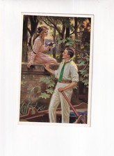 7044 Postcard Galerie M�NCHNER MEISTER ? F. DOUBEK ? at the appointed hour