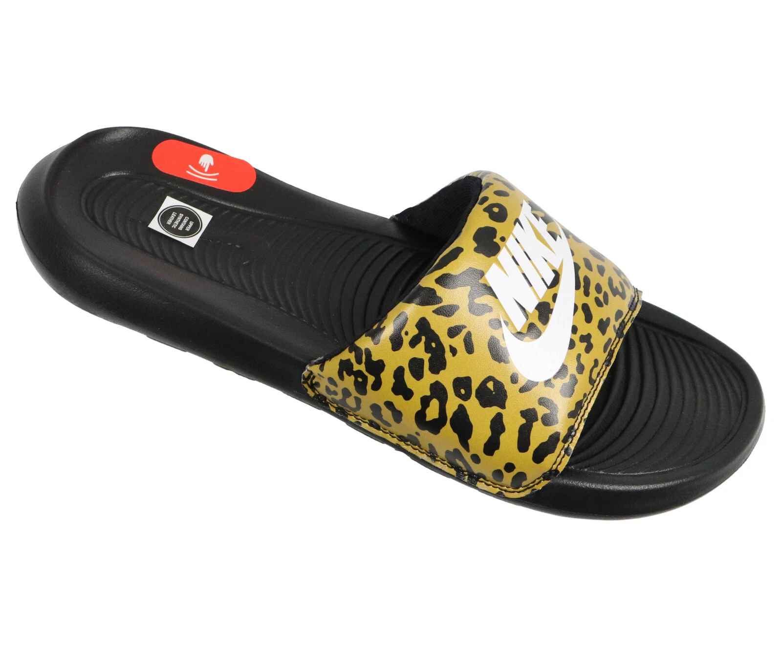 Sandali NIKE da donna Victory One Slide taglia 5 neri chutney stampa ghepardo bianco