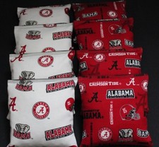 CORNHOLE BEANBAGS made w University of ALABAMA CRIMSON TIDE Fabric ACA Reg Bags