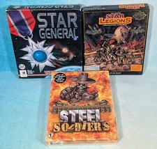 Big Box PC 3 Game Strategy Lot - Star General, Star Legions, & Steel Soldiers!