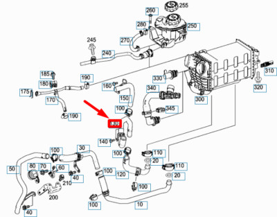 MERCEDES-BENZ ML W166 ENGINE COOLING RETURN LINE A2782001452