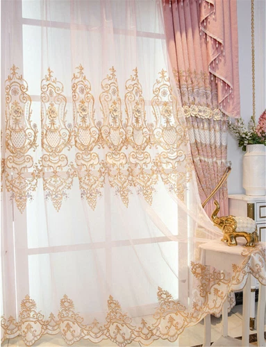 Luxury European 3D Floral Embroidery Blackout Curtain for Living Room 1 Panel - Picture 36 of 40